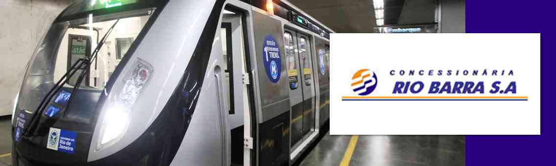 Banner Rio Barra S.A com metrô de fundo