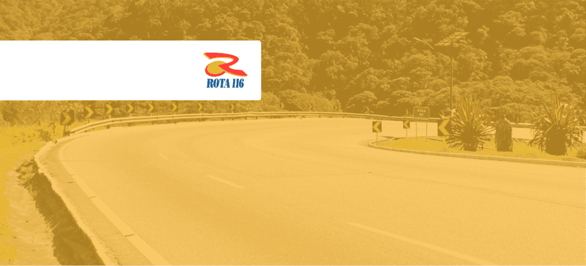 banner da concessão rodoviária, concessionária Rota 116